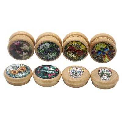 China Custom Logo Wood Herb Grinder Novelty Smoking Accessories 2 Piece Wooden Herb Grinder for sale