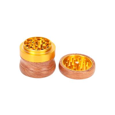 China 2021 New Factory Wholesale Herb Grinder Colorful Aluminum Tobacco Wooden Grinder Herb Grinder Clean Easy for sale