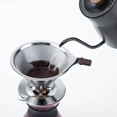 China Wholesale Sustainable Reusable Stainless Steel Coffee Filter Pour Over Coffee Filter Cone Coffee Dripper for sale