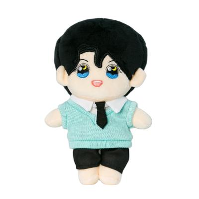 China Cute Wearing Plush Toy Doll MINI Clothes Custom Idol High Quality Promotional Star Stand Kpop Plush Factory Humanoid Figure Character Plush Toy for sale