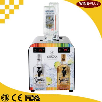 China Double Tank Liquor Bottle Shot Dispenser Compressor Cooled For Bars / Restaurants for sale