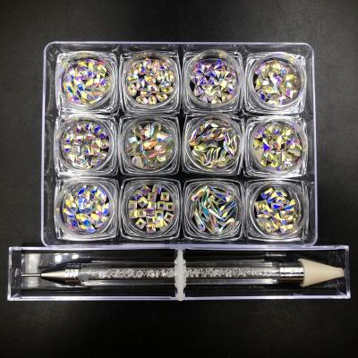 China Flatback N2 Size Quality ab Crystals Nail Art Decoration Flatback Non Hotfix Diamond Rhinestones Glass Bulk for sale