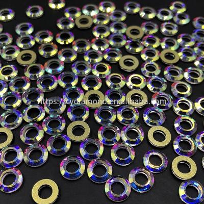 China Wholesale Flatback C&Y Hollow Round Skull Shape Designs Non HotFix Crystal Ab Crystal Colorful Rhinestone for sale