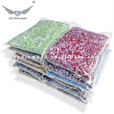 China Wholesale Flatback C&Y Glass Iron On Loose Stones Crystal Heat Transfer Washable Back Hotfix Fake Stone for sale