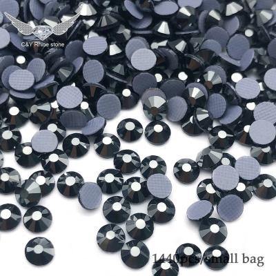 China Crystal Stone Flatback Hot Fix Rhinestones Glass Flatback Jet Hematite Iron On Transfer Strass Hotfix For Clothes for sale