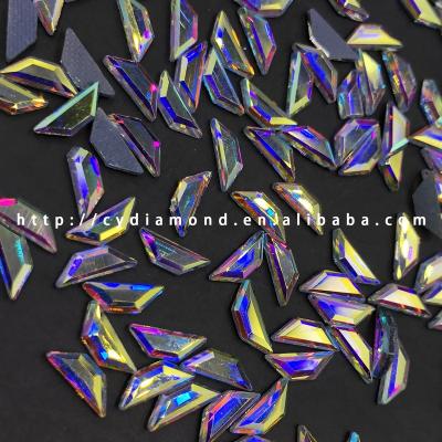 China Wholesale Rounded Flatback C&Y Boat Shape AB Foiled Flat Back Crystal Art Rhinestone For Crafts for sale