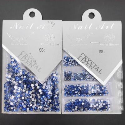 China Flatback C&Y Light Sapphire Top Colorful Blue Non Hotfix Mix Size Flat Back Glass Rhinestone for sale