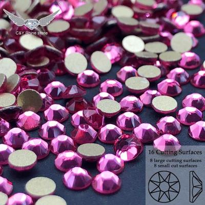 China Flatback C&Y 2088 SS12 Rose 16 Cut Facets Rhinestone Charms Flat Back Rhinestones Custom Sizes Designs for sale