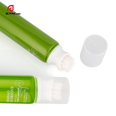 China Wholesale Cosmetic CreamTube Packaging Cosmetic Soft Tube With Nylon Brush Tube For Facial Cleanser for sale