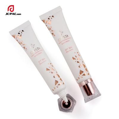 China Guangzhou Sunscreen Cream Cosmetic Tube With Cap 15ml 20ml Acrylic Cosmetic Tube With Spout Head for sale