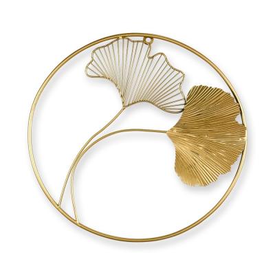 China Minimalist Gold Wall Decorations for Home Decor Wall Art Hanging Flower Metal Home View Bedroom and Living Room Lobby Room Art Display for sale