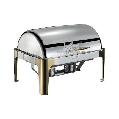 China 201 Hot Selling Stainless Steel Catering Equipments Stainless Steel Buffet Stove Rectangular Chafing Dishes for sale