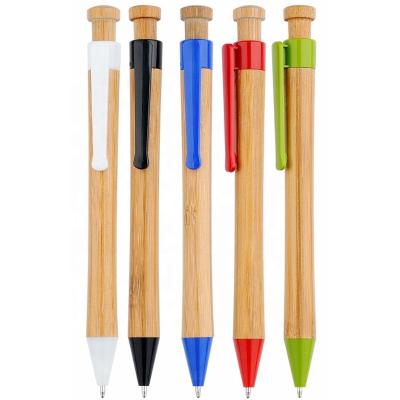 China Promotional Original Eco Friendly Bamboo Pen Wood Pen Custom Wooden Ballpoint Pen with Clips and Logo for sale