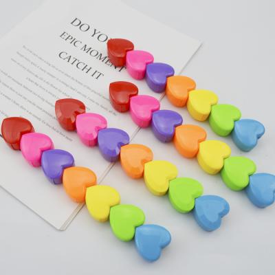 China Promotional Markers & Promotional Rainbow Colored Heart Shape Highlighter Bars School Kids Sets Portable Flat Highlighter Bar Pen for sale