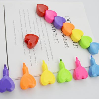 China Promotional Markers & Refill Toe Plastic Packing Highlighter Pen Cute Flat Color Cusomized Multy Highlighter Bars for sale