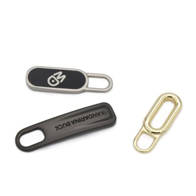 China Metal Garment Puller Puller Zipper Puller Nickel Free Custom Made Zinc Alloy Main Zipper Puller Puller With Brand Logo For Bag for sale