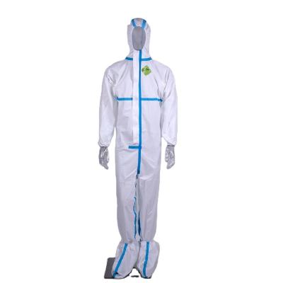 China Tetra Fluoroethylene TTK 60%Polyester/40%Poly Reusable Disposable Medical Isolation Gown Woven Fabric Protective Suit PPE Medical Protective Coveralls for sale