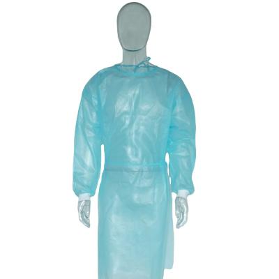 China SMS Factory Non Woven Medical Dentist Isolation Protective Disposable Gown With Knit Breathable Level2 Cuff Gown for sale