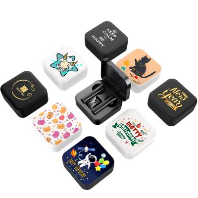 China Support Cartoon Pattern Customization Top Selling Products 2021 Custom Logo Smart Earphone Wireless TWS Call Earbuds Drop Shipping for sale