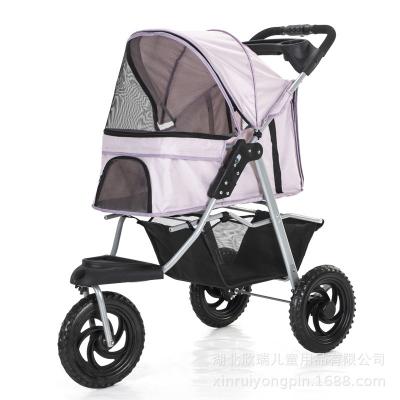 China Sustainable EVA Wheels Easy Folding Dog Stroller Pet Travel Cart for sale