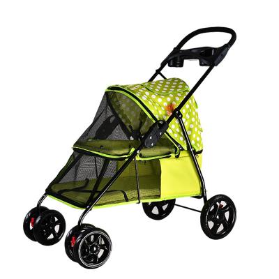 China 4 Wheel Oxford Dog Travel Stroller Durable Colorful Hot Selling Reversible Breathable Reversible Trolley Oxford Dog Stroller for sale