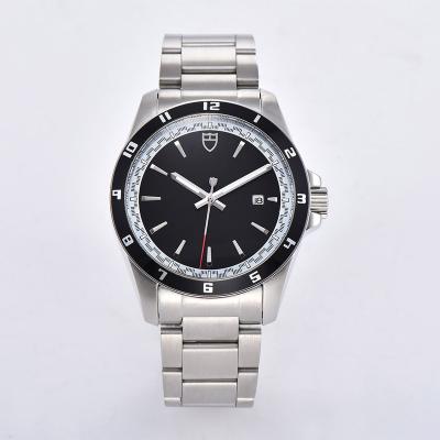 China Automatic Date 43mm Automatic Watch Stainless Steel Movement Strap Case Hands Brushed Luminous Aluminum Frame White Black Dial D11 for sale