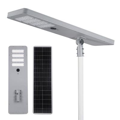 China Outdoor 16V/80W Residential monocrystalline silicon panel road yard garden ternary lithium battery all in one solar street light for sale