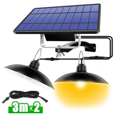 China Residential Hot Selling Double Head Black Shell Polysilicon Chandelier Solar Remote Control Garden Lighting Solar Street Light for sale