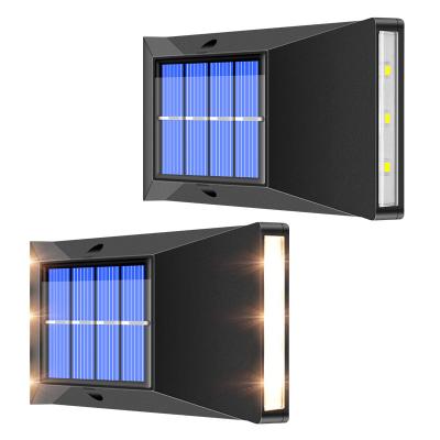 China ABS IP65 Residential Outdoor Garden Landscape Light Corridor Fence Lighting 6LED Waterproof Decorative Solar Wall Light for sale