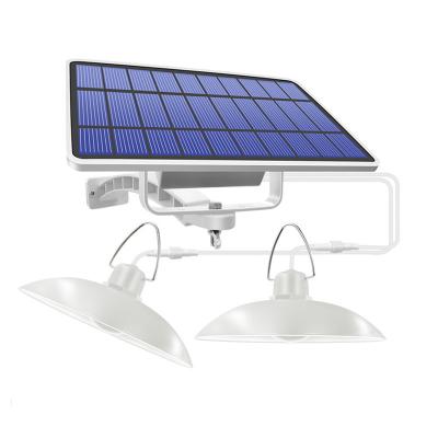 China Residential Hot Sale 2 Heads Amazon Shell Solar Pendant Light Polysilicon White Remote Control Garden Lighting Solar Street Light for sale