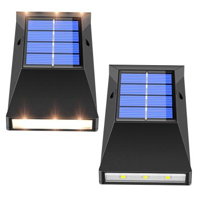 China ABS IP65 Residential Outdoor Waterproof Decorative Garden Landscape Decorative Corridor Fence Lighting 6LED Solar Wall Light Warm Light for sale