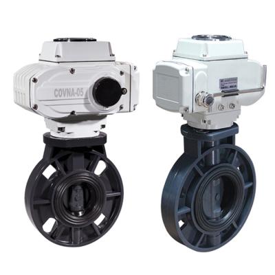 China COVNA General Control Valves 2/4/6/8 Inch PVC Control Plastic Electric Actuator Motorized Butterfly Valve UPVC for sale