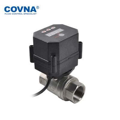 China General COVNA Motorized Valve DN15 12v dc 24v dc 2 way stainless steel electric water shut off ball valve timer for sale