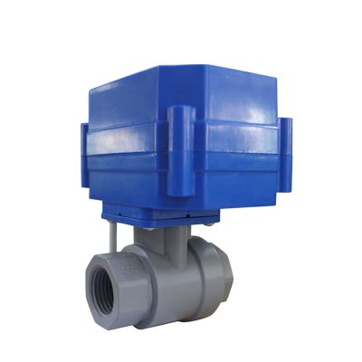 China General Plastic DC 12v Miniature Motorized Electric Actuator PVC Ball Valve for sale