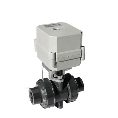 China General COVNA Electrically Actuated Valve DN50 12V PVC Plastic Motorized Ball Valve for sale