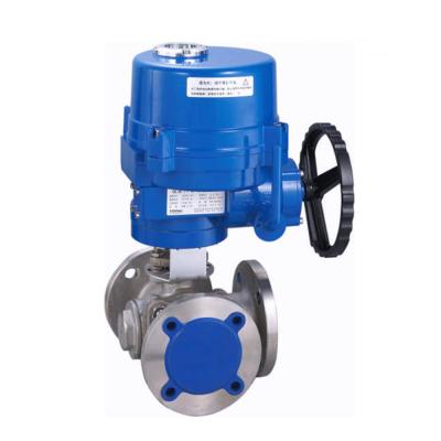 China General COVNA Motorized Valves 3 Flange Explosion Proof Electric Ball Valve AC220v for sale