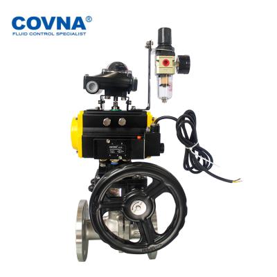 China General COVNA Actuated Valves 64 Bar Gear Operated Positioner Flanged Air Actuated Onoff Float Ball Valve Pneumatic Limit Switch for sale