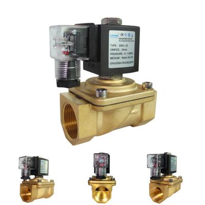 China General DN20 DN25 1 2 3 Inch Gas 24V 12V Brass Water Air Solenoid Valve for sale