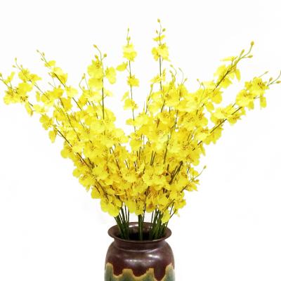 China Direct home construction artificial plastic flower 5 forks simple dance orchid simulation home plant decoration for sale