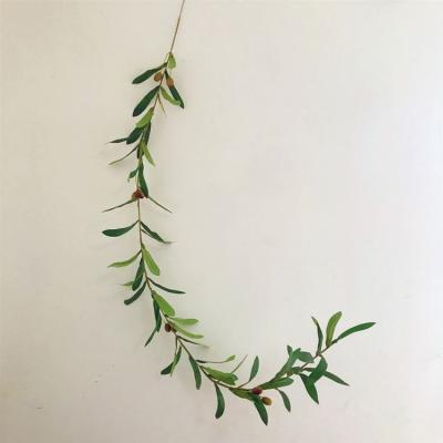 China Wholesale Custom Olive Leaves Greenery Artificial Plants Ivy Gardening Vines Grape TT025 With Fruits for sale