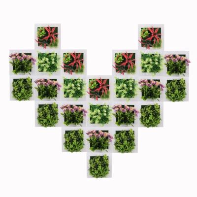 China DRXK001 Home Plant Office Direct Stylish Square Wall Hanging 3d Photo Frame Ornaments Artificial Fake Wall Plant for sale