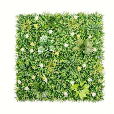 China Lorenda LLD-XXXR 1*1m Anti-UV Anti-UV Artificial Plant Backdrop Floral Flower Wall Panel For Wedding Indoor Outdoor for sale