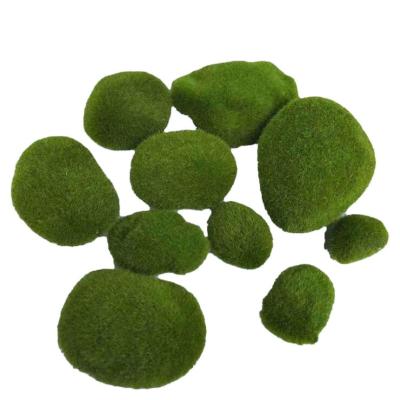 China TAIX007 Rustic Custom Micro Plant Landscape Simulation European Plant Ornaments Flocking Artificial Ball Moss Stone for sale