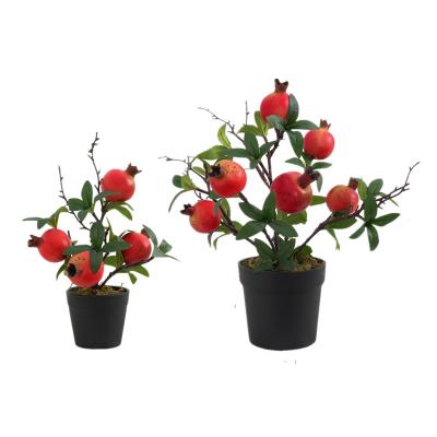 China Real Touch PSL01 New Styles Plastic Faux Plant Mini Wonderful Decorative Artificial Pomegranate Potted Tree For Sale Home Office Decor for sale