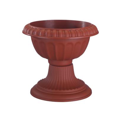 China Red Flower Pot European Roman Wedding Strong Home Decor PLM03 Large Detachable Plastic Flower Pot for sale