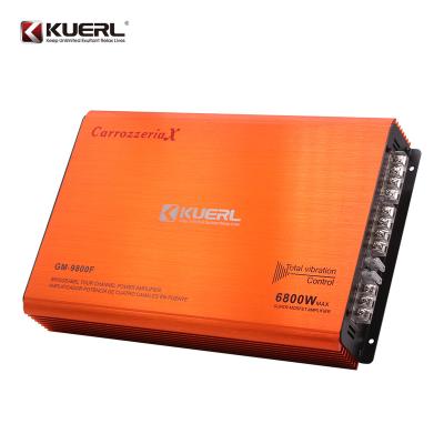 China Car Audio Amplifier 6800W Car Amplifier 12V Aluminum Power Amplifier 4 Channel Sound Digital Sound Digital GM 9800F for sale