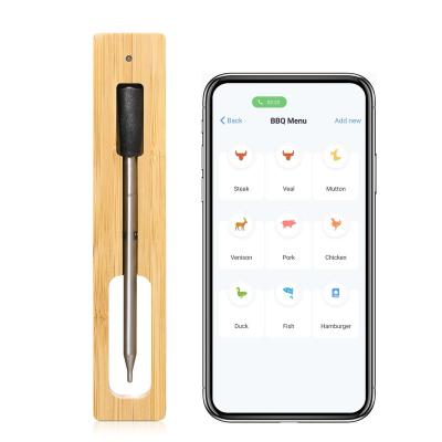 China Easy Operation Phone APP Outdoor Cooking Temperature Gauge GRILL Digital Smart Wireless Meat Thermometer for sale