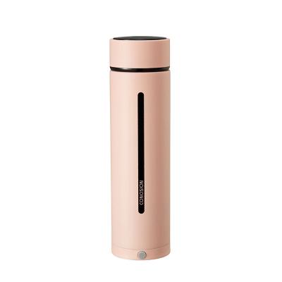 China Multi Function LCD Smart Bottle Phone Holder Stainless Steel Vacuum Flask Smart Water Bottle Insulated Sports Bottle for sale