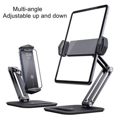 China Universal Adjustable Metal Desk Double Angle Adjustable Flexible Aluminum Tablet Stand Foldable Bracket for sale