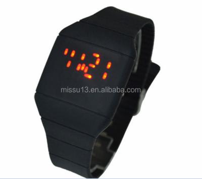 China Power Reserve Led Watch Silicone Watch , Geneva Silicone Touch Screen Women Watch Crystal for sale